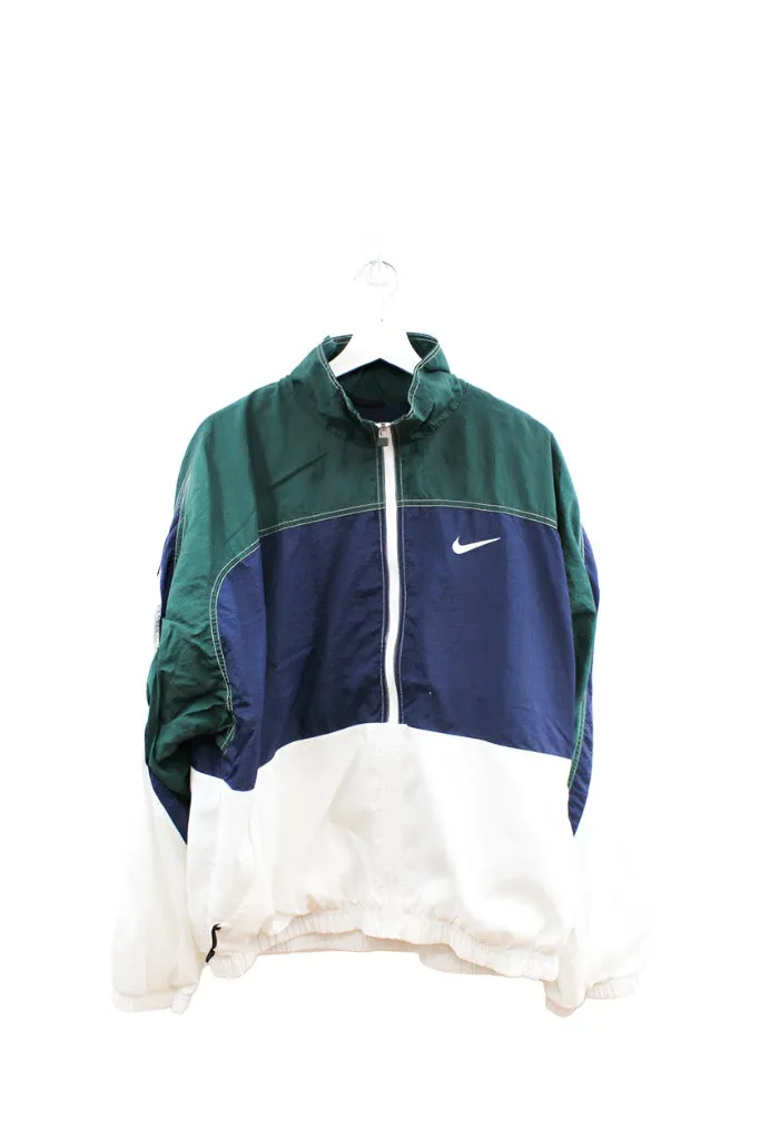Z - Vintage 90s Nike Nylon Windbreaker Green/Navy sold by HG Vintage