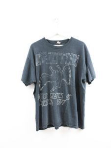 Vintage 2000s Led Zeppelin 1977 Tour Reprint Tee Anvil Tag sold by HG Vintage