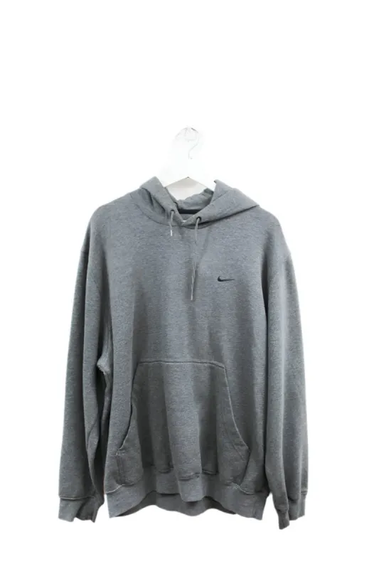 Z- Vintage Nike Chest Mini Swoosh Embroidered Dark Grey Hoodie made by Nike