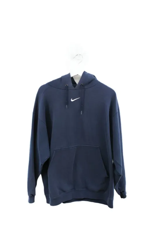 Z- Vintage Nike Made In USA Center Swoosh Embroidered Navy Hoodie sold by HG Vintage