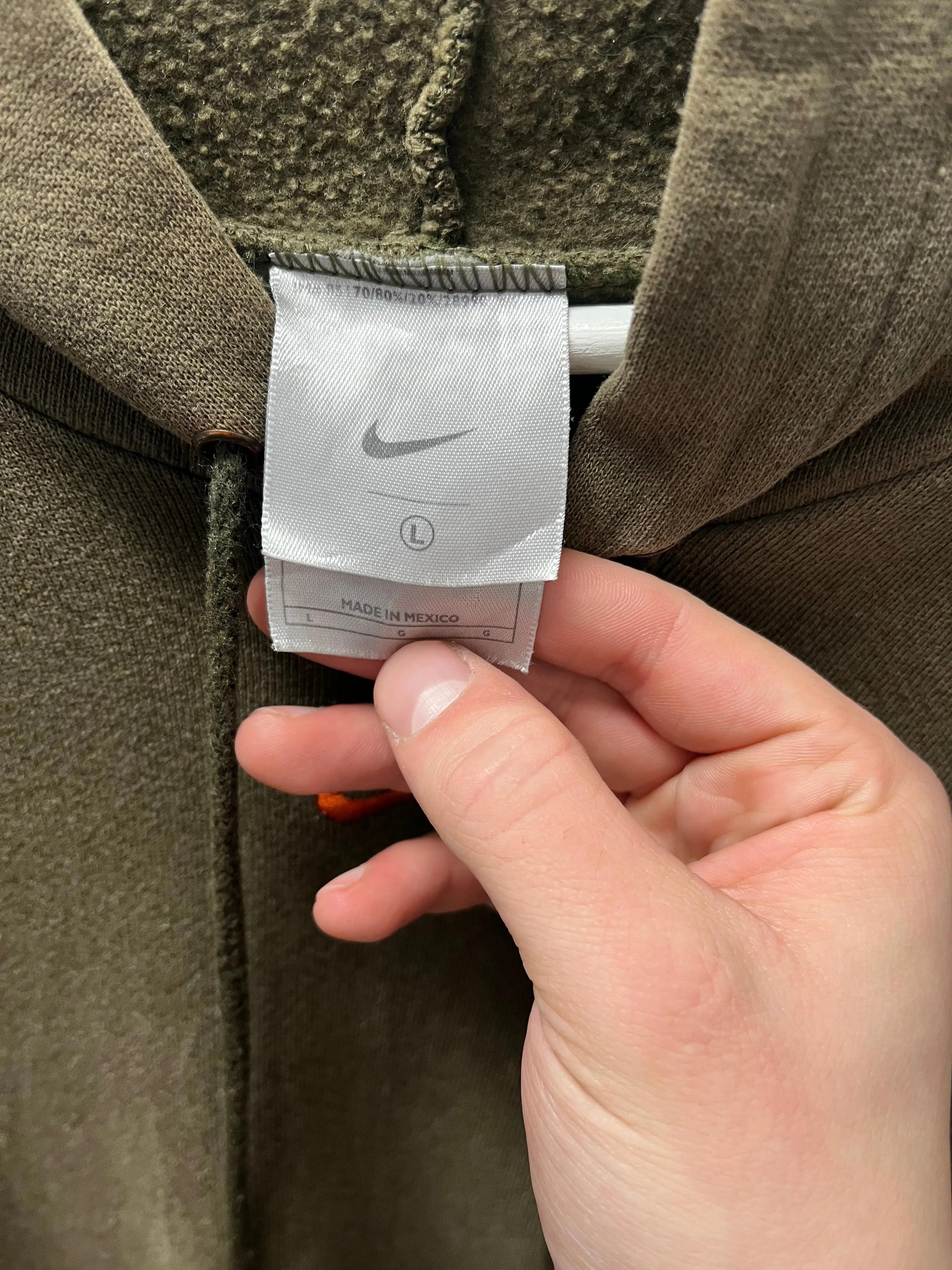 Z- Vintage Nike Center Swoosh Embroidered Olive Hoodie sold by HG Vintage product image thumbnail 3