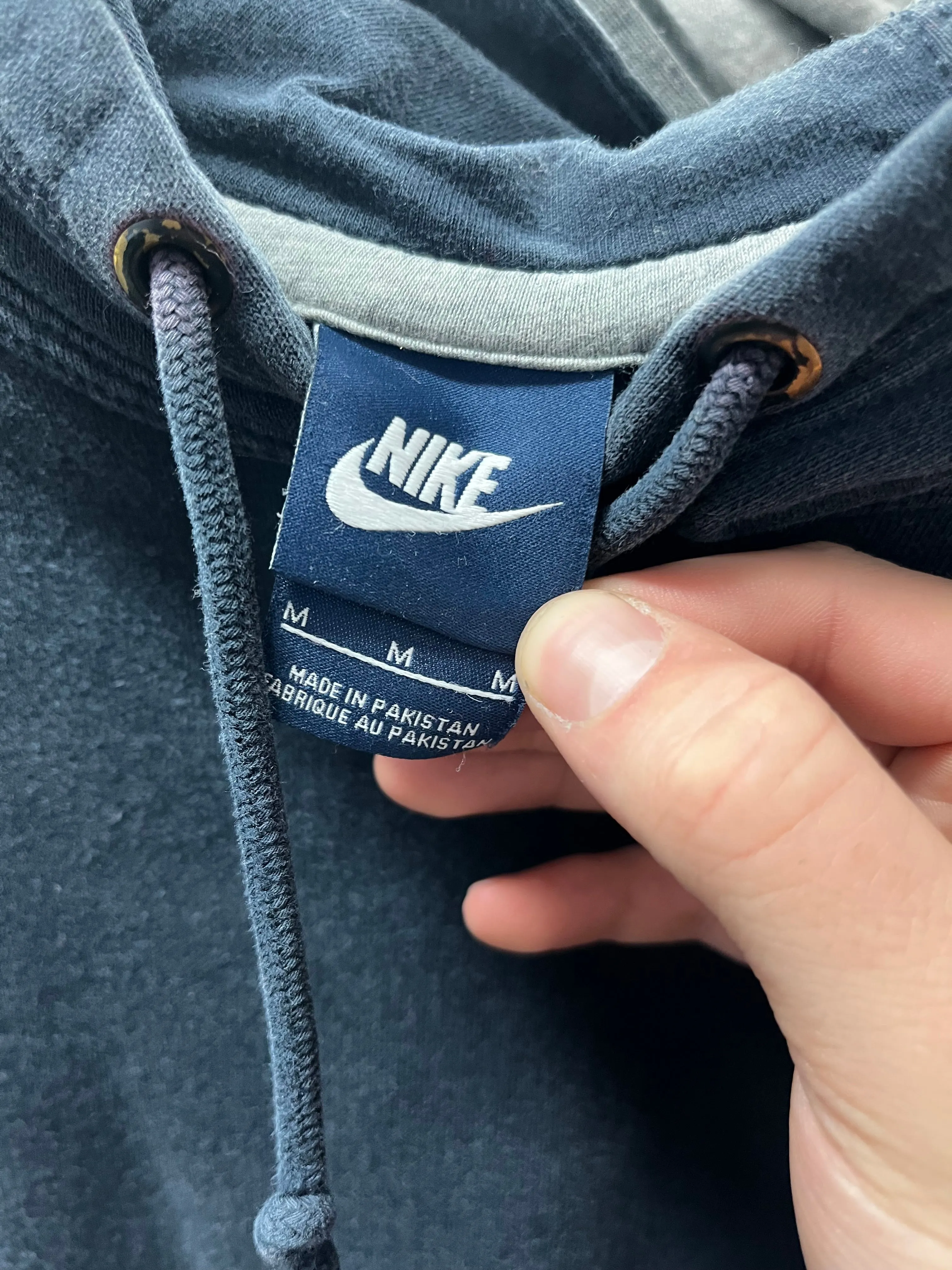 Z- Vintage 90s Nike Mini Swoosh Embroidered Navy Hoodie sold by HG Vintage product image thumbnail 3