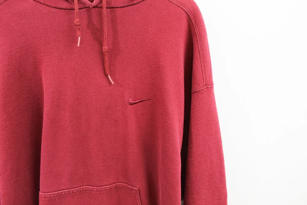 Z- Vintage 90s Nike Made In USA Mini Swoosh Embroidered Maroon Hoodie sold by HG Vintage product image thumbnail 2