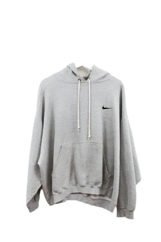 Z- Vintage 90s Nike Made In USA Mini Swoosh Embroidered Grey Hoodie made by Nike