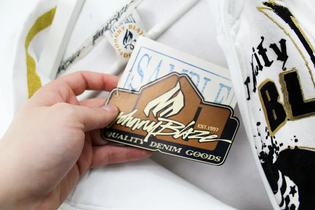 Z- Vintage 90s Johnny Blaze Deadstock Sample Skull & Wings Zip Up Hoodie sold by HG Vintage product image thumbnail 5