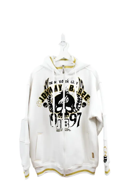 Z- Vintage 90s Johnny Blaze Deadstock Sample Skull & Wings Zip Up Hoodie sold by HG Vintage