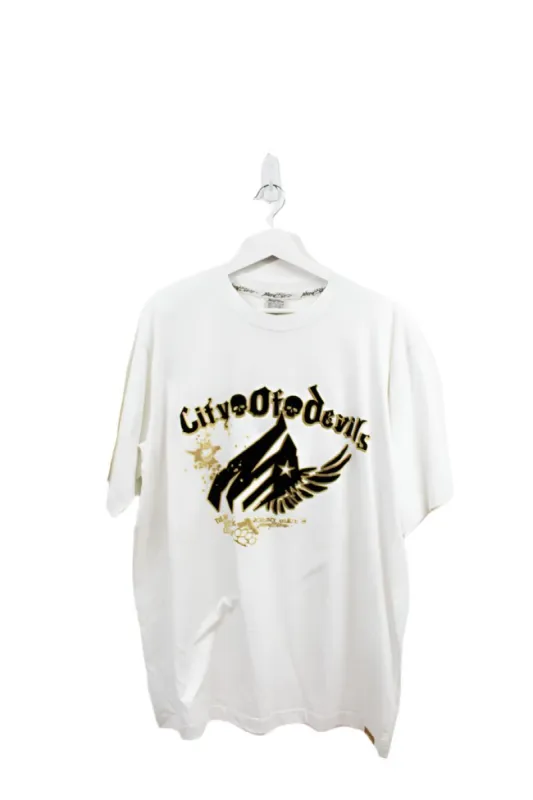 Z- Vintage 90s Johnny Blaze Deadstock Sample City Of Devils Skull Tee sold by HG Vintage