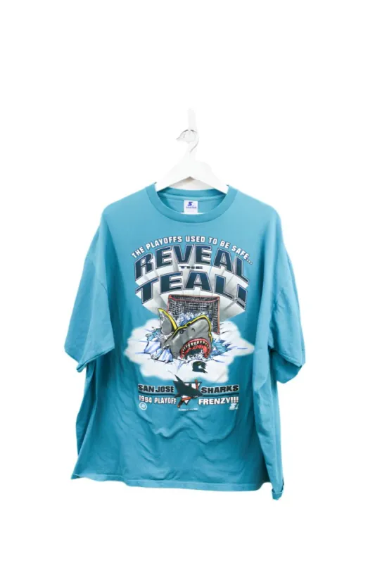 Z- Vintage 1994 San Jose Sharks Playoffs Frenzy NHL Starter Single Stitch Tee sold by HG Vintage