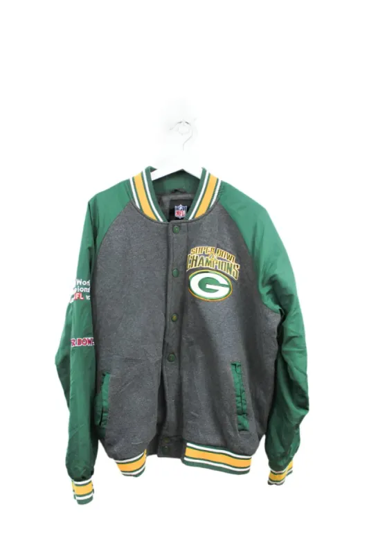 Z- Green Bay Packers NFL 4x Times Super Bowl Embroidered Bomber Jacket sold by HG Vintage