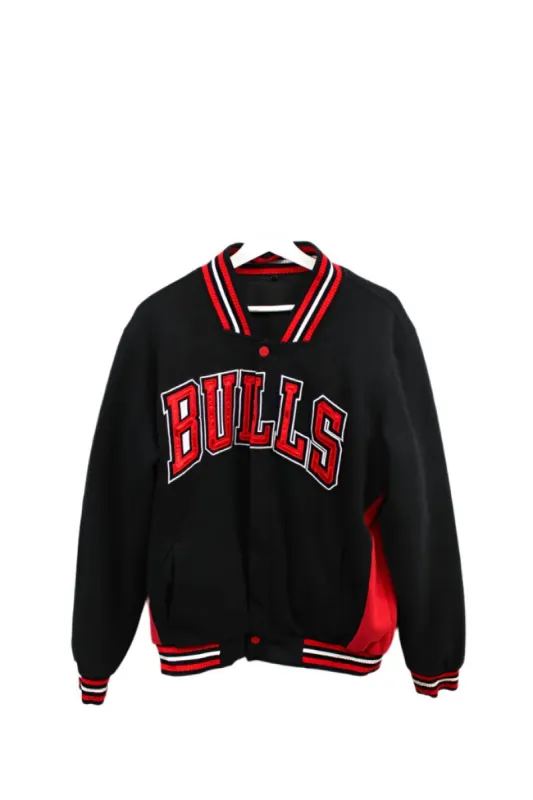 Z- Chicago Bulls NBA Jeff Hamilton Reversible Bomber Jacket Black sold by HG Vintage