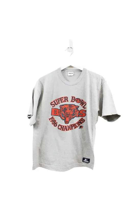 Z- Vintage Chicago Bears 1986 Super Bowl Champs NFL Starter Made In USA Single Stitch tee sold by HG Vintage