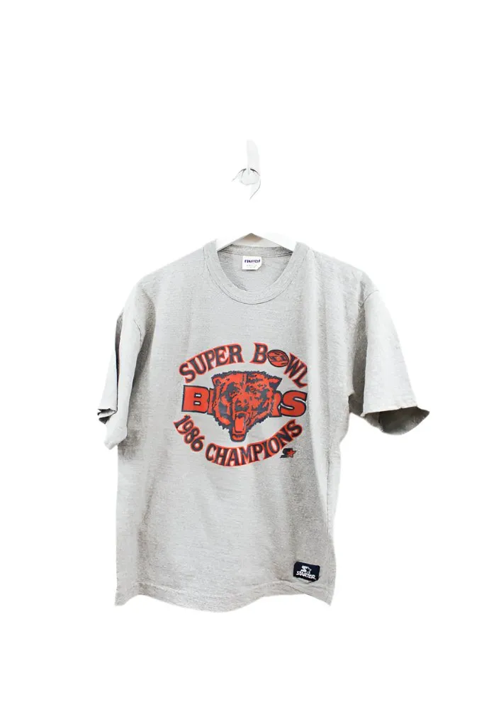 Z- Vintage Chicago Bears 1986 Super Bowl Champs NFL Starter Made In USA Single Stitch tee sold by HG Vintage