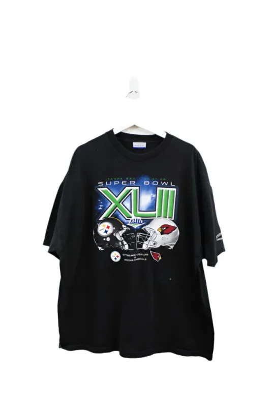 Z- 2009 NFL Super Bowl 43 Steelers Vs Cardinals Reebok Tee sold by HG Vintage