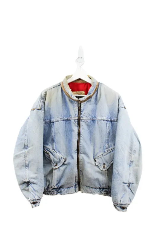 Z- Vintage Levi’s Silver tab Zip Up Denim Bomber Jacket sold by HG Vintage