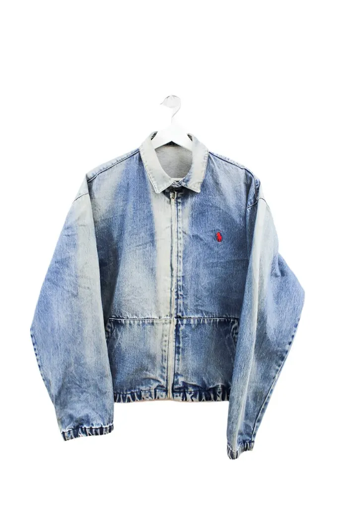 Z- Vintage Polo Ralph Lauren Zip Up Denim Bomber Jacket sold by HG Vintage