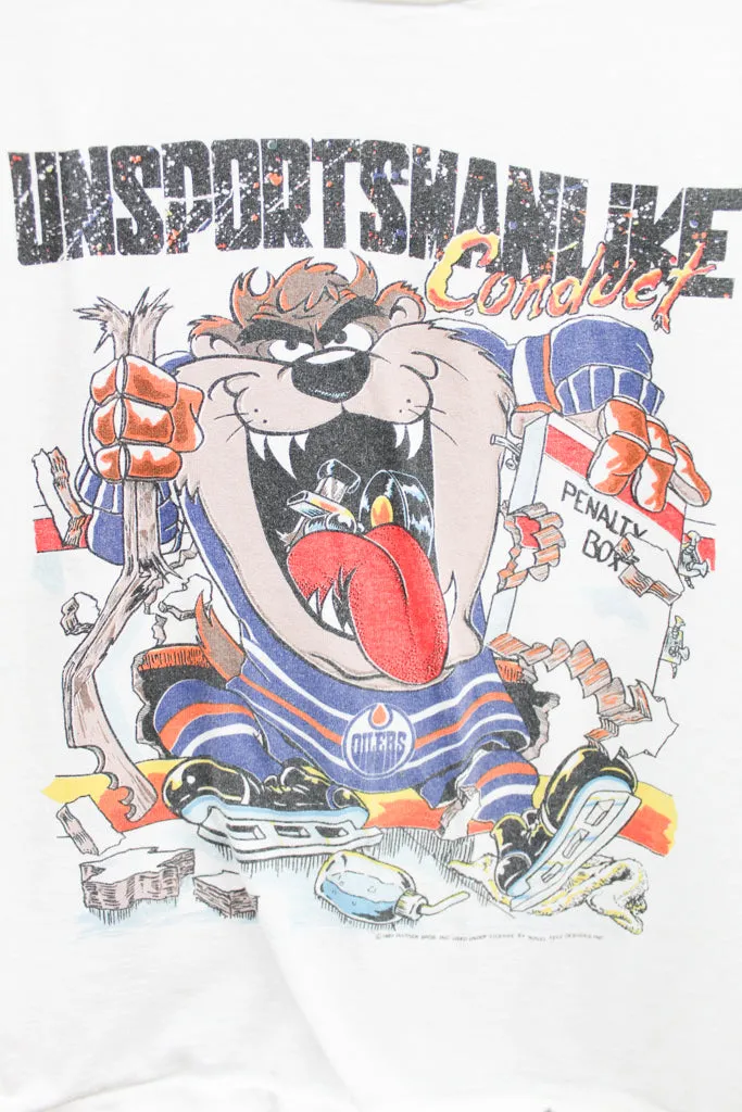 Z- Vintage 1989 Edmonton Oilers Tazmanian Devil NHL Reebok Single Stitch Tee sold by HG Vintage product image thumbnail 2