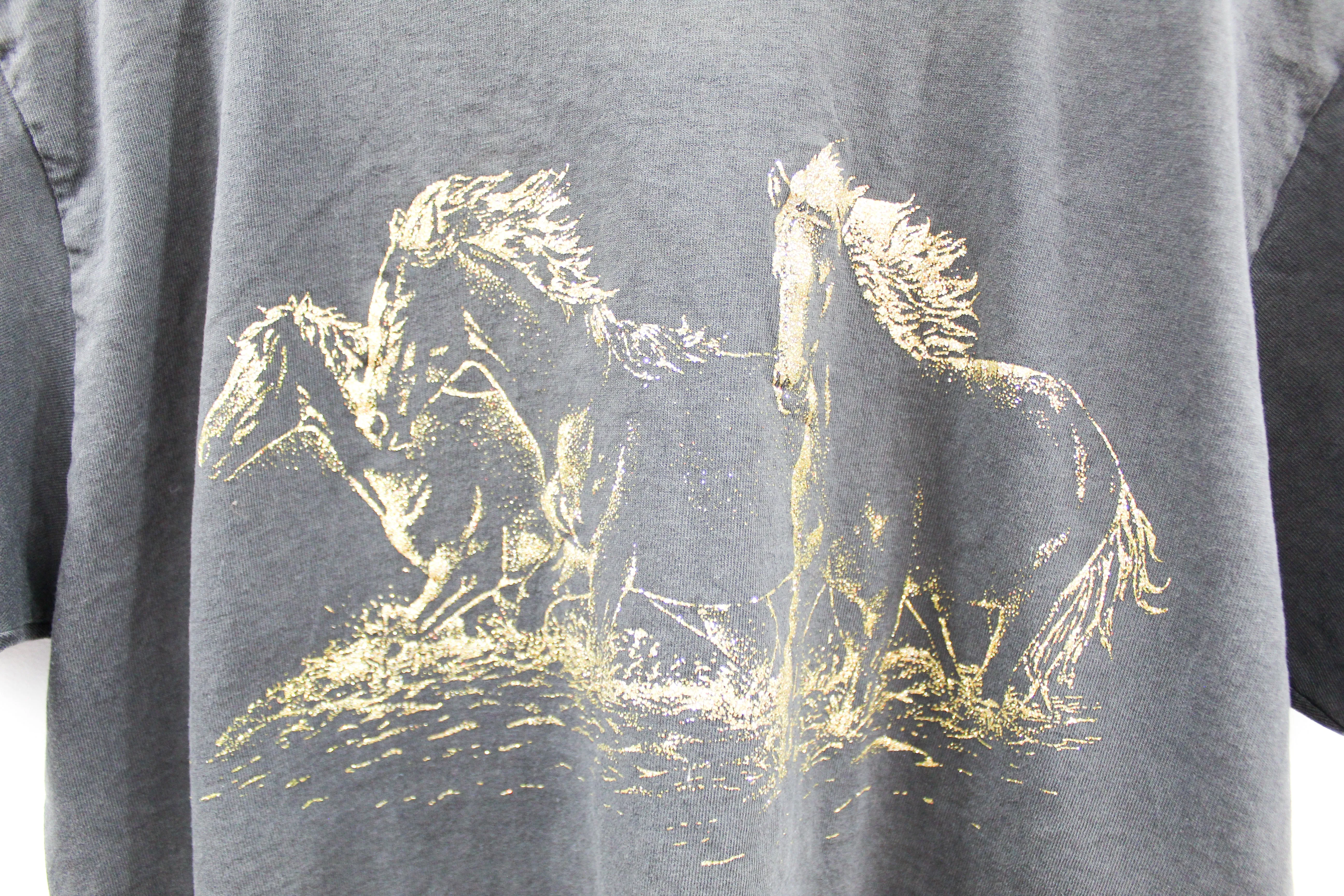 X - Vintage Single Stitch Glitter Horse Graphic Tee sold by HG Vintage product image thumbnail 2