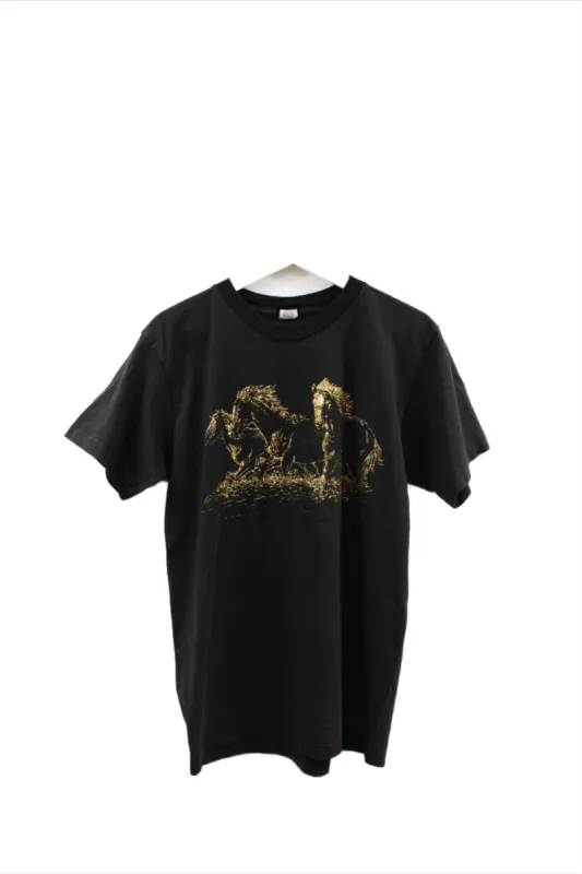X - Vintage Single Stitch Glitter Horse Graphic Tee sold by HG Vintage