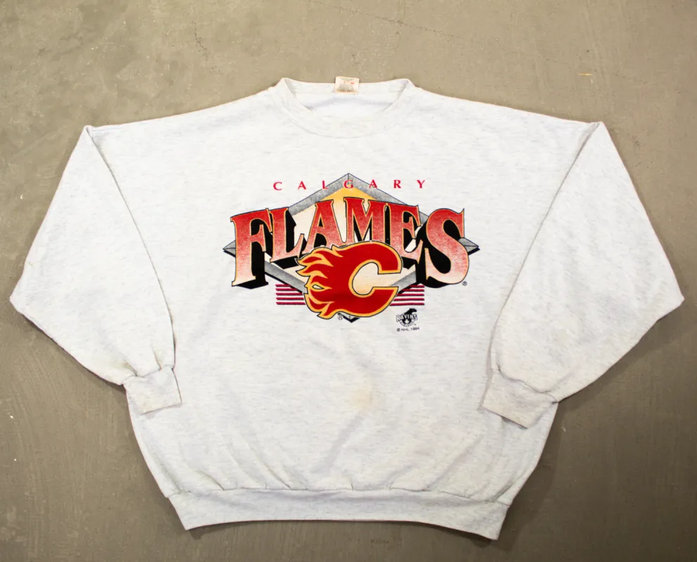 D- Vintage 1994 Calgary Flames NHL Logo Crewneck sold by HG Vintage