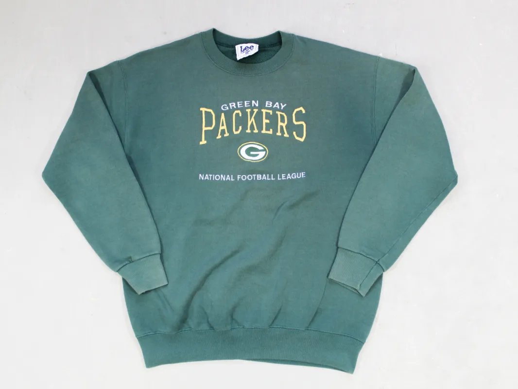D- Vintage Green Bay Packers NFL Embroidered Text & Logo Crewneck sold by HG Vintage