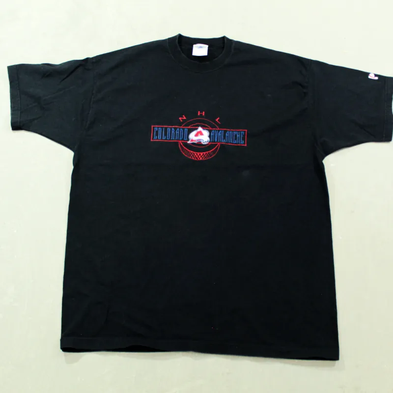 D- Vintage Colorado Avalanche NHL Pro Player Embroidered Text & Logo Tee sold by HG Vintage