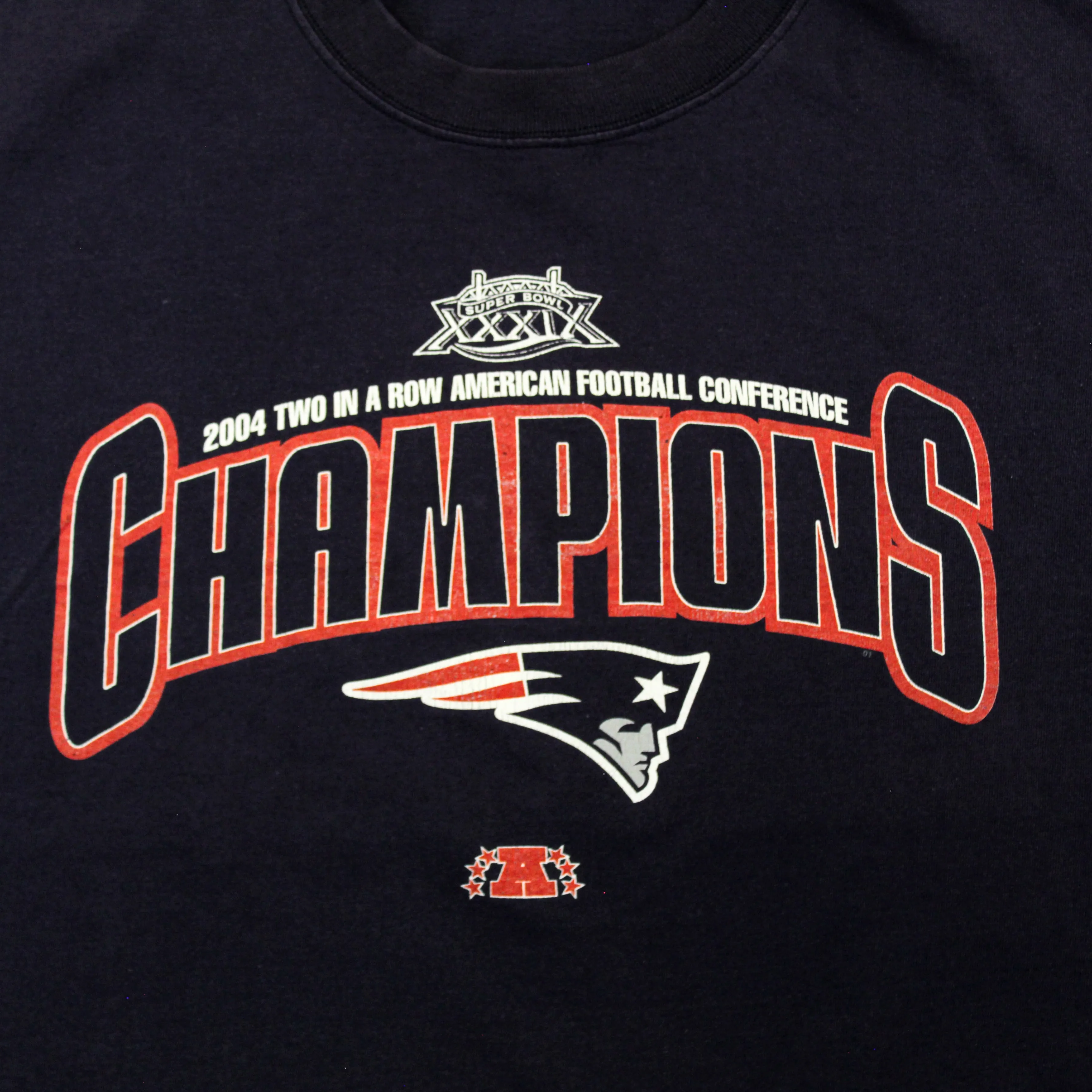 D- Vintage 2004 New England Patriots NFL 2 AFC In A Row Tee sold by HG Vintage product image thumbnail 2