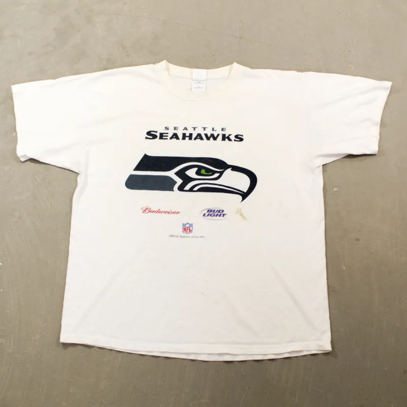 D- Vintage Seattle Seahawks NFL Budweiser Sponsor Tee sold by HG Vintage