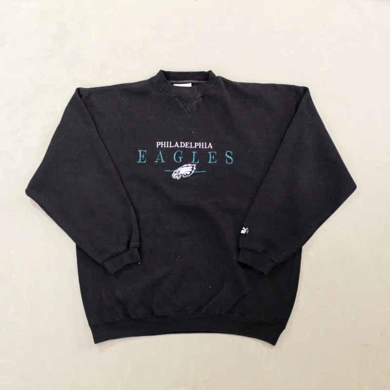 D- Vintage Philadelphia Eagles NFL Puma Embroidered Logo & Text Crewneck made by NFL