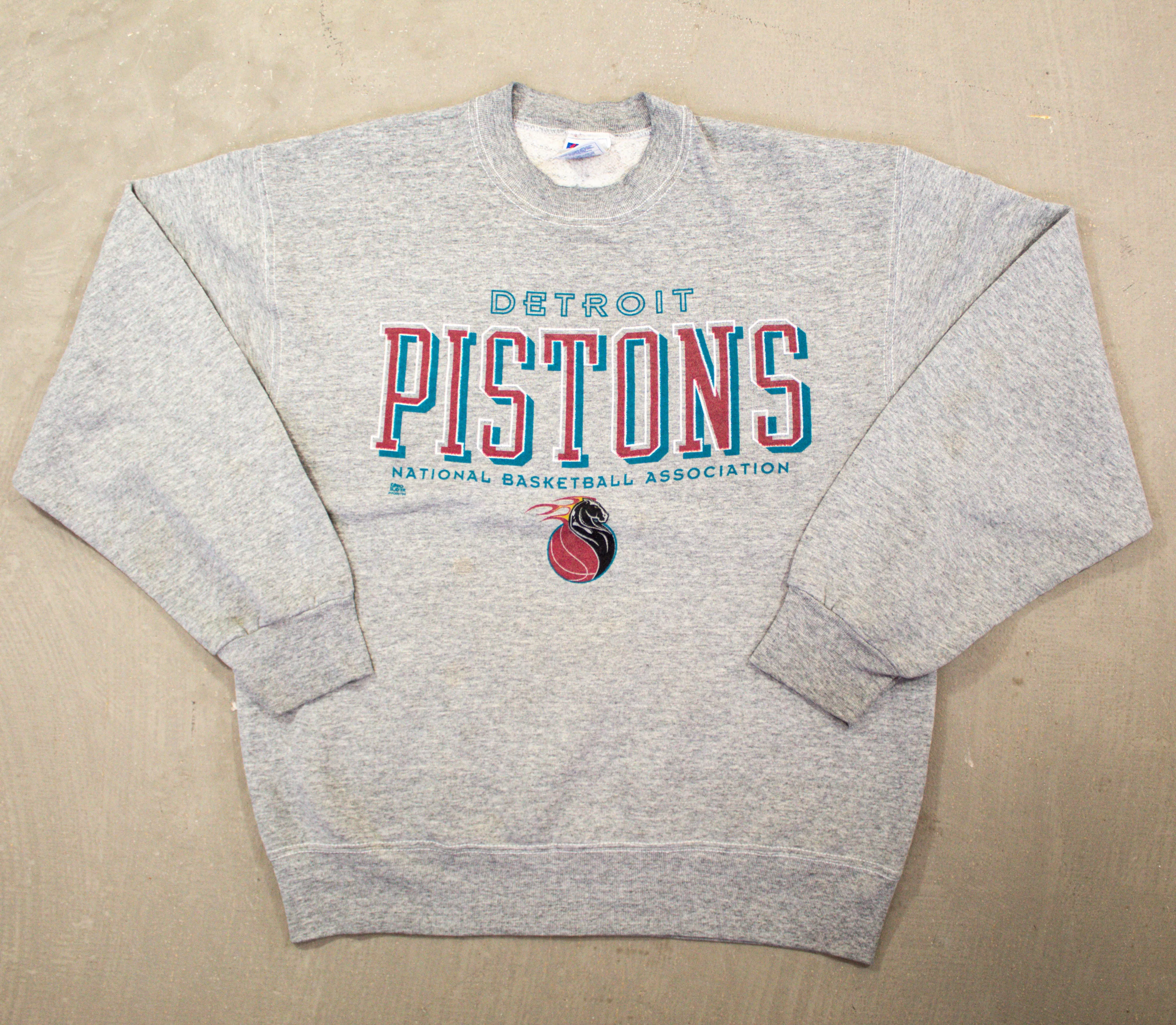 D- Vintage Detroit Pistons NBA Pro Player Text Crewneck sold by HG Vintage