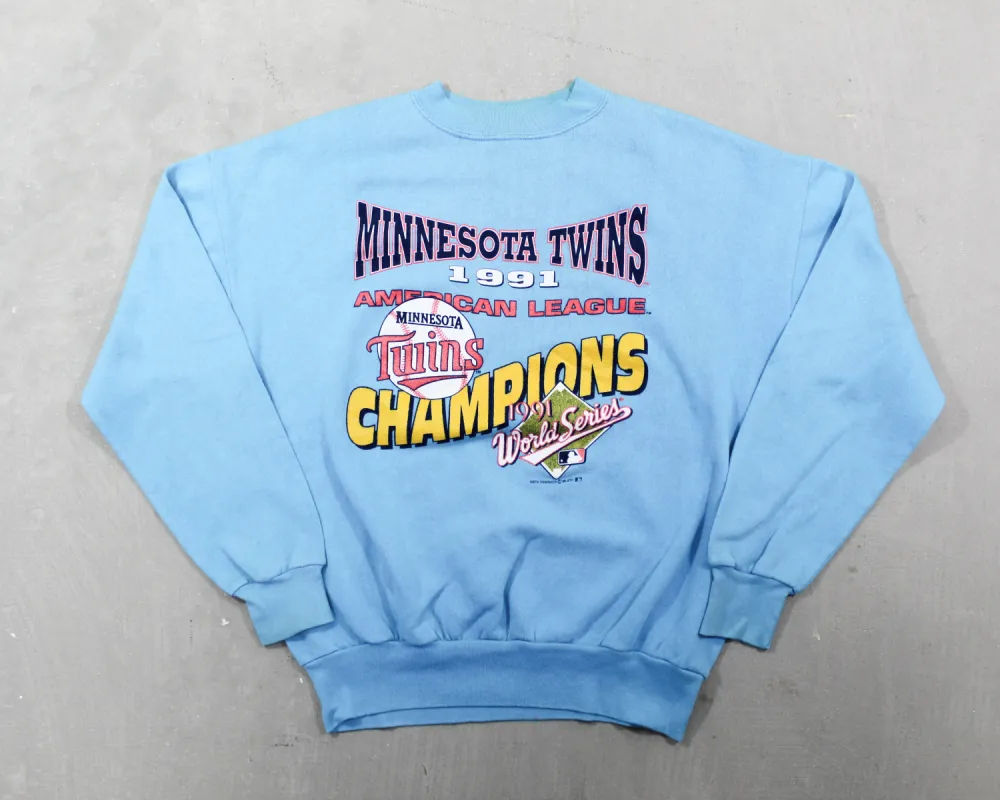 D- Vintage 1991 Minnesota Twins MLB World Series Champ Crewneck sold by HG Vintage