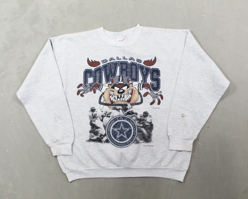D- Vintage 1992 Dallas Cowboys NFL Tasmanian Devil Crewneck sold by HG Vintage