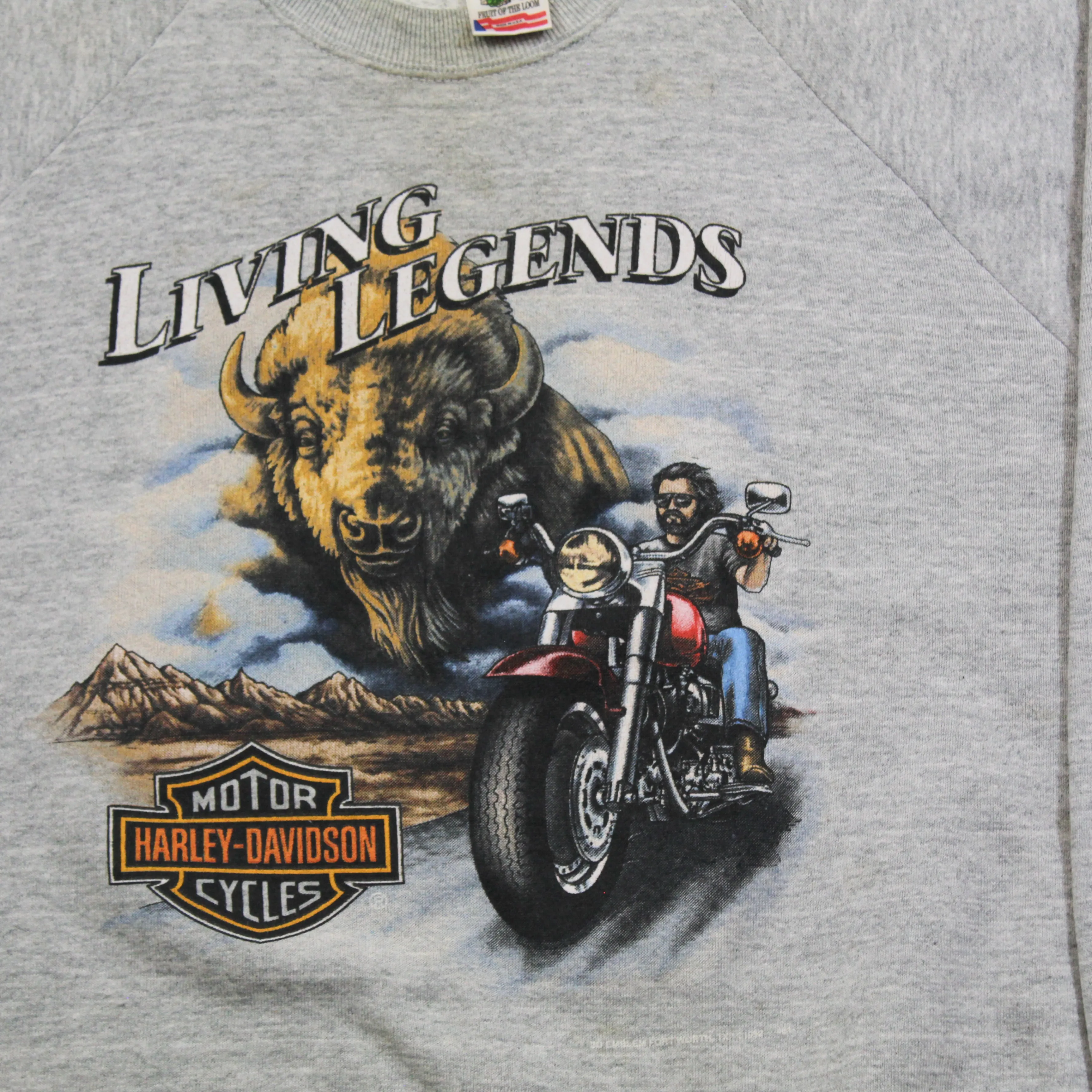 D- Vintage Harley Davidson Living Legends Buffalo & Motorcycle Crewneck sold by HG Vintage product image thumbnail 2