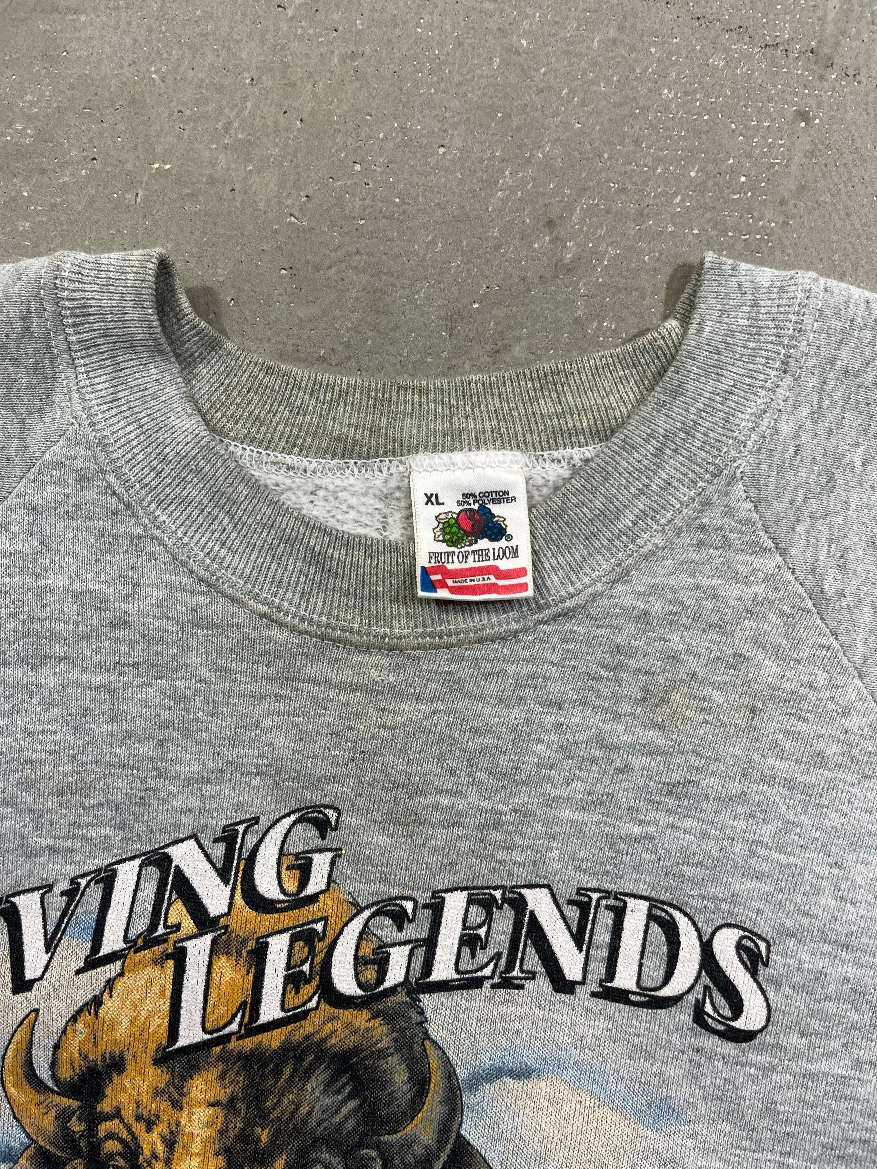 D- Vintage Harley Davidson Living Legends Buffalo & Motorcycle Crewneck sold by HG Vintage product image thumbnail 3