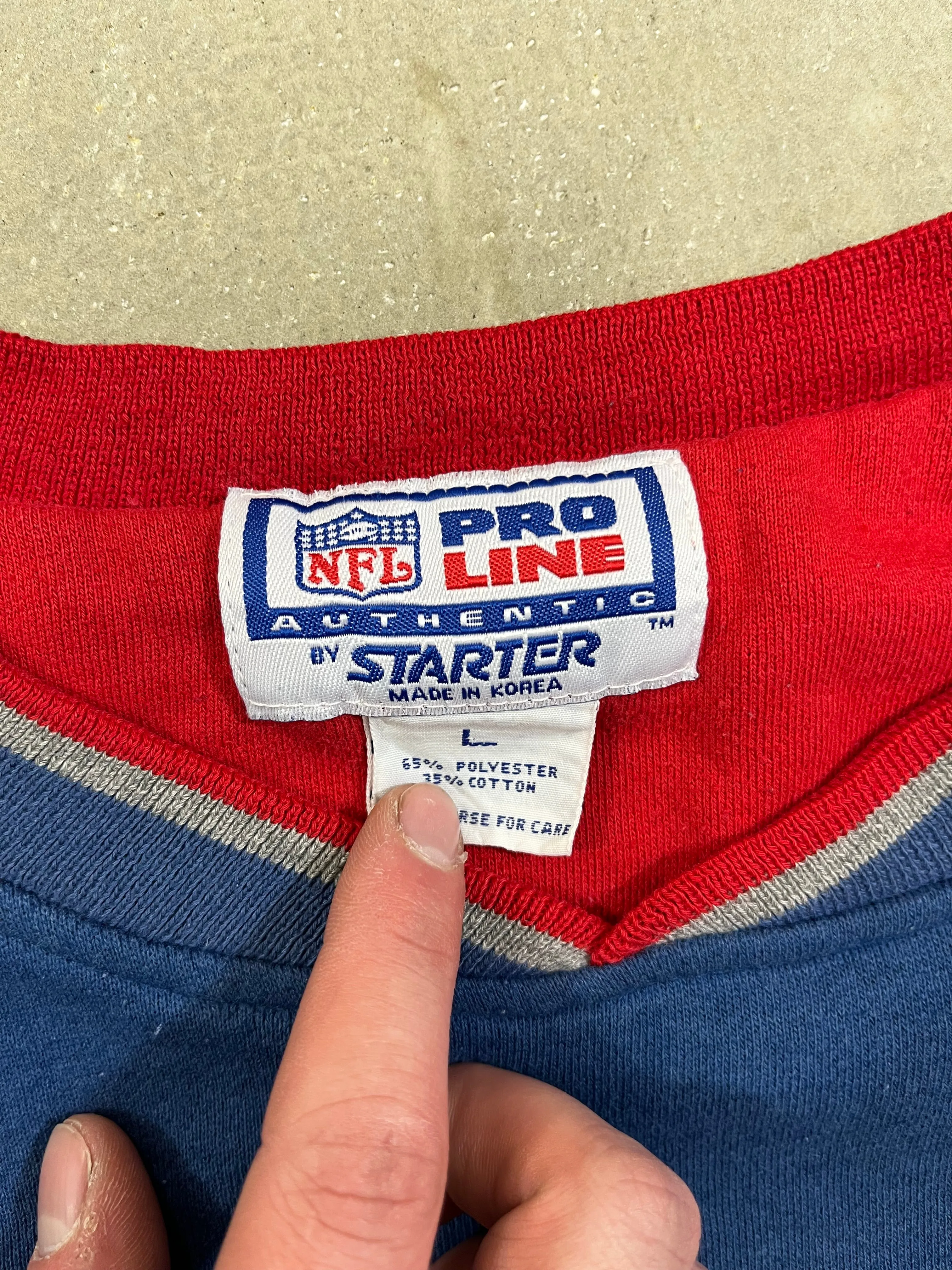 D- Vintage New England Patriots NFL Starter Puff Print Text Crewneck sold by HG Vintage product image thumbnail 3