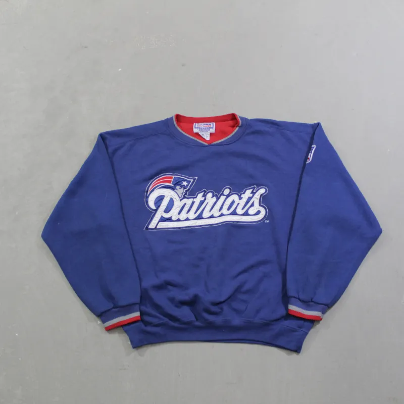 D- Vintage New England Patriots NFL Starter Puff Print Text Crewneck sold by HG Vintage