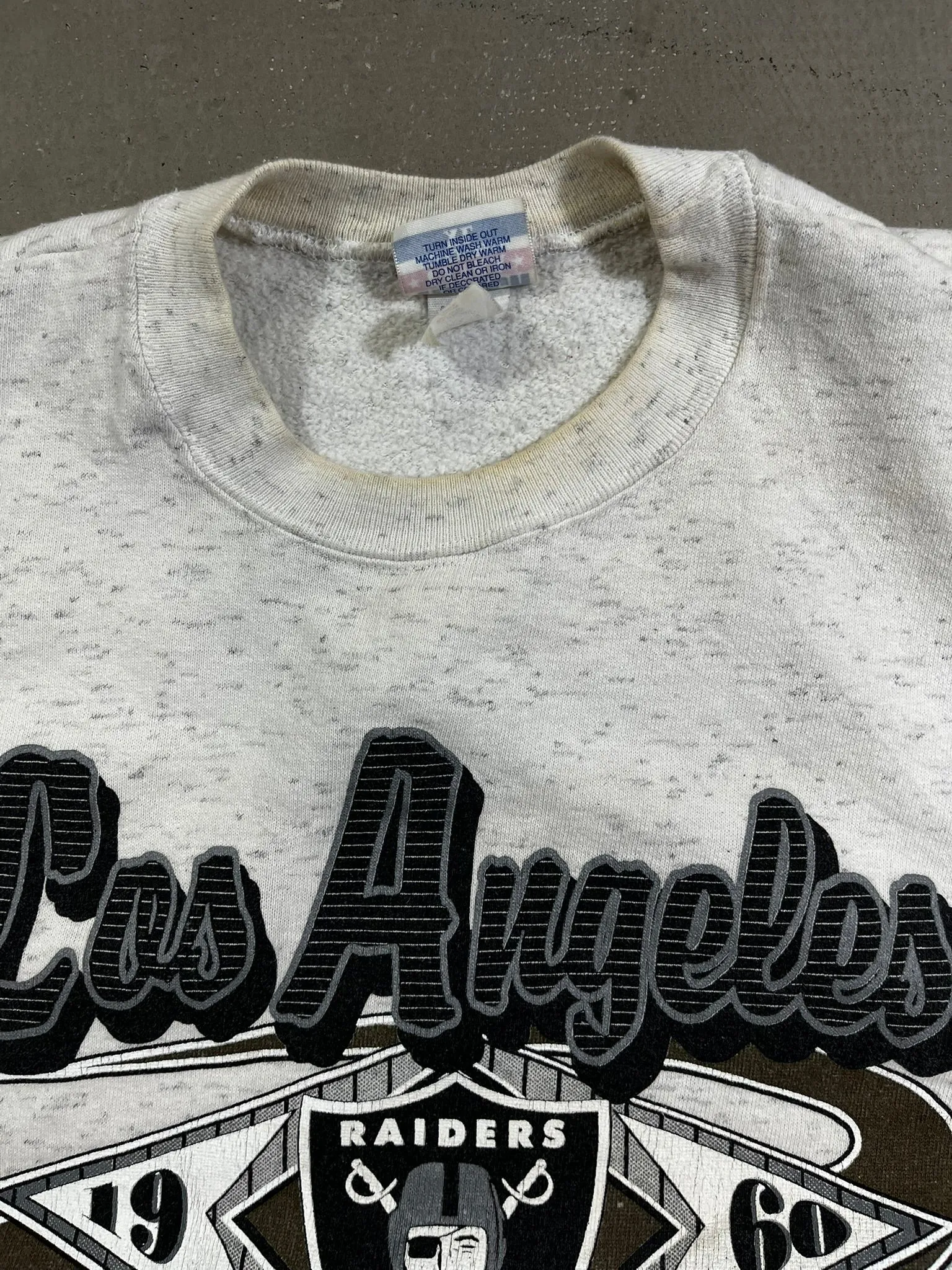 D- Vintage Los Angeles Raiders NFL Trench Text & Logo Crewneck sold by HG Vintage product image thumbnail 3