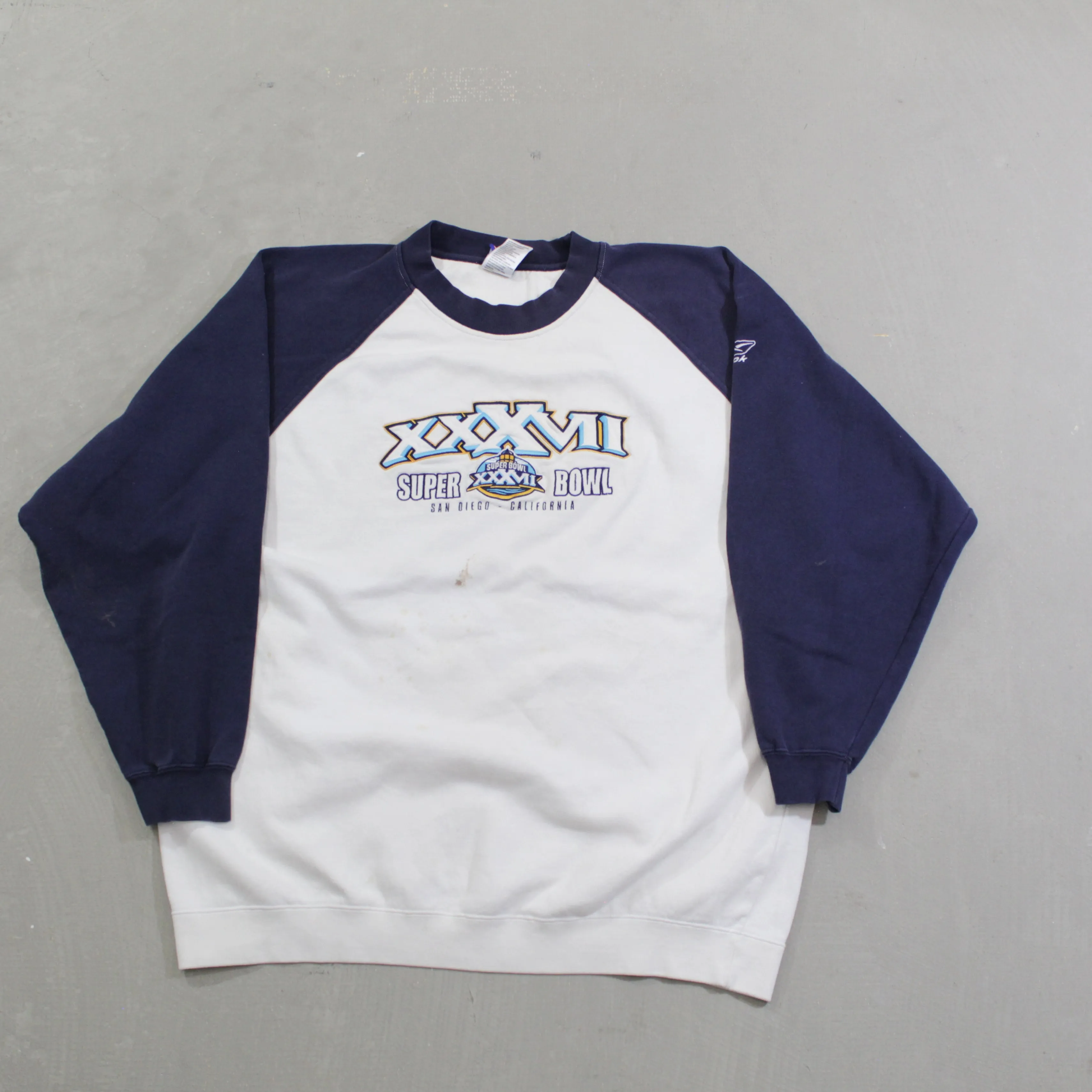 D- Vintage 2003 Super Bowl NFL Reebok Embroidered Text Crewneck sold by HG Vintage