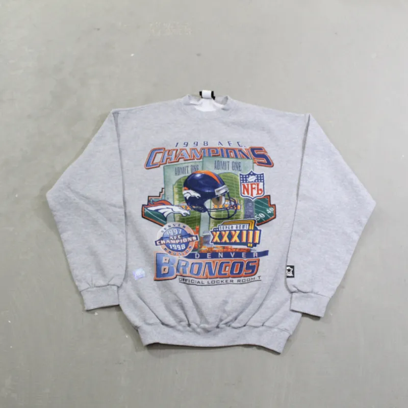 D- Vintage 1998 Denver Broncos NFL Starter AFC Champs Crewneck sold by HG Vintage