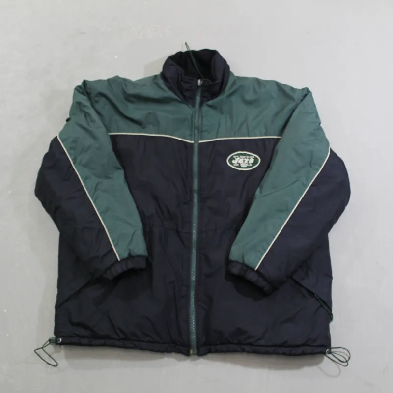 D- Vintage New York Jets NFL Reversible Winter Jacket sold by HG Vintage