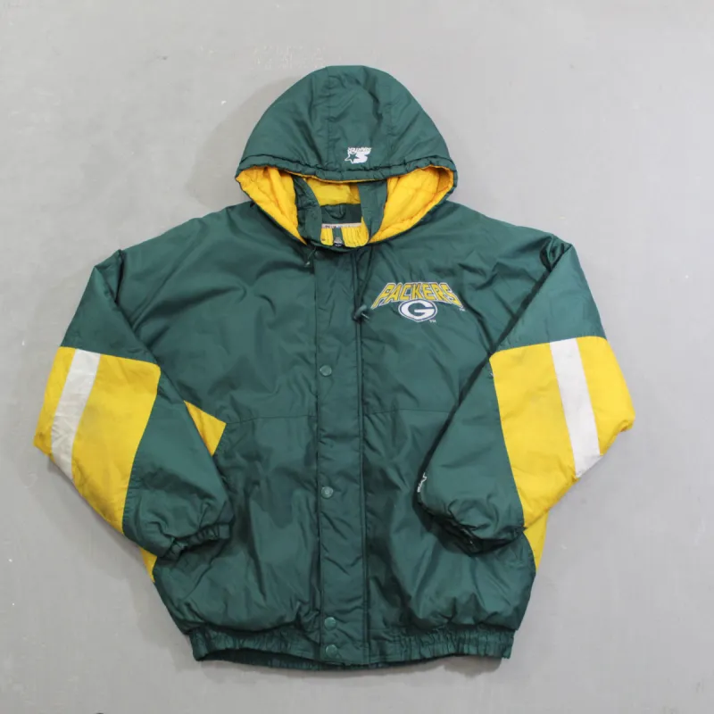 D- Vintage Green Bay Packers NFL Starter Hooded Winter Jacket sold by HG Vintage