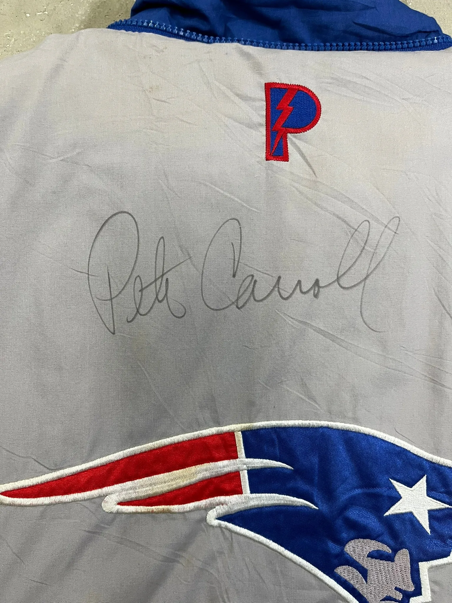 D- Vintage Signed Pete Carroll Patriots NFL Pro Player Winter Jacket sold by HG Vintage product image thumbnail 5