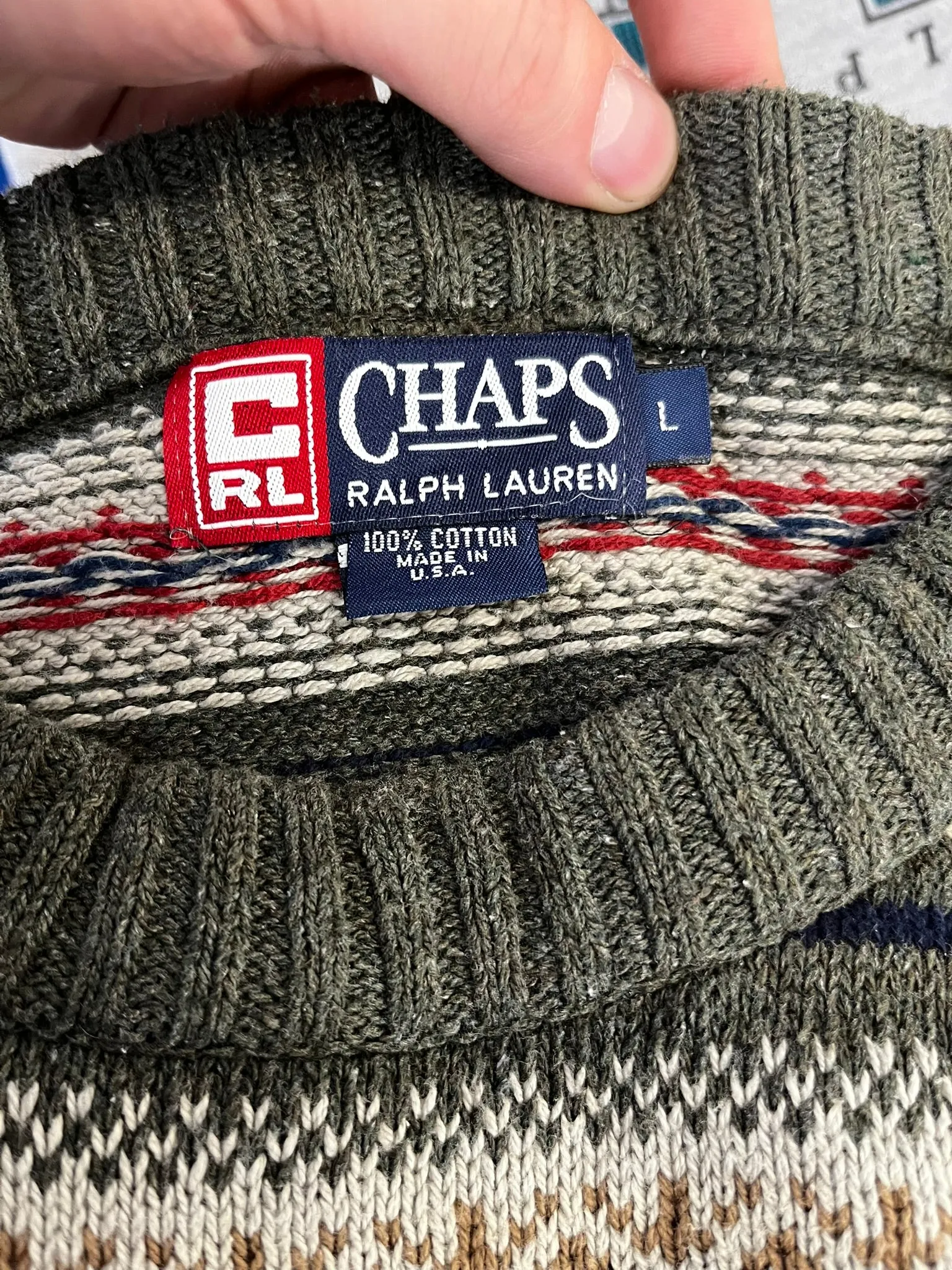 D- Vintage Ralph Lauren Chaps Pattern Knit Sweater sold by HG Vintage product image thumbnail 3