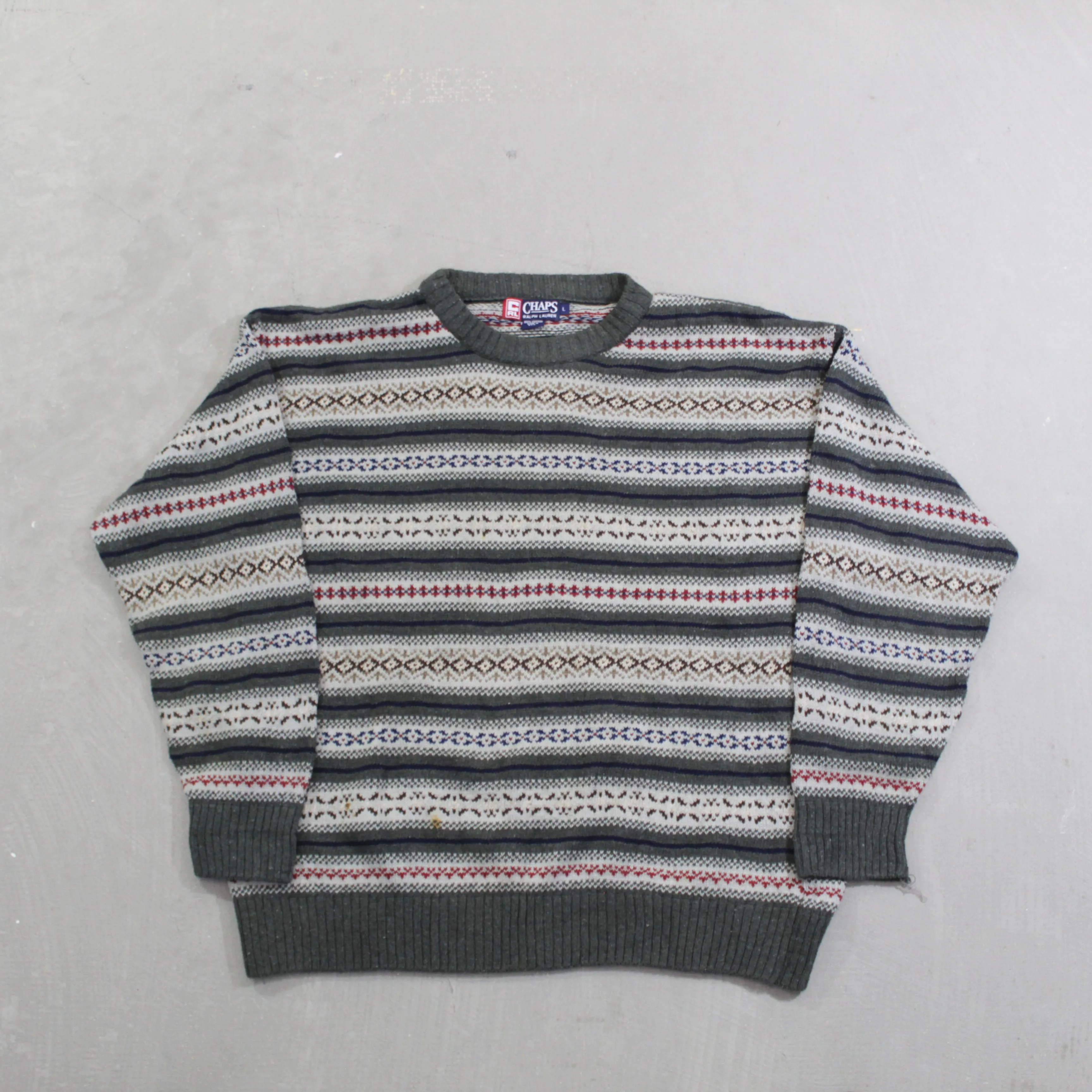 D- Vintage Ralph Lauren Chaps Pattern Knit Sweater sold by HG Vintage