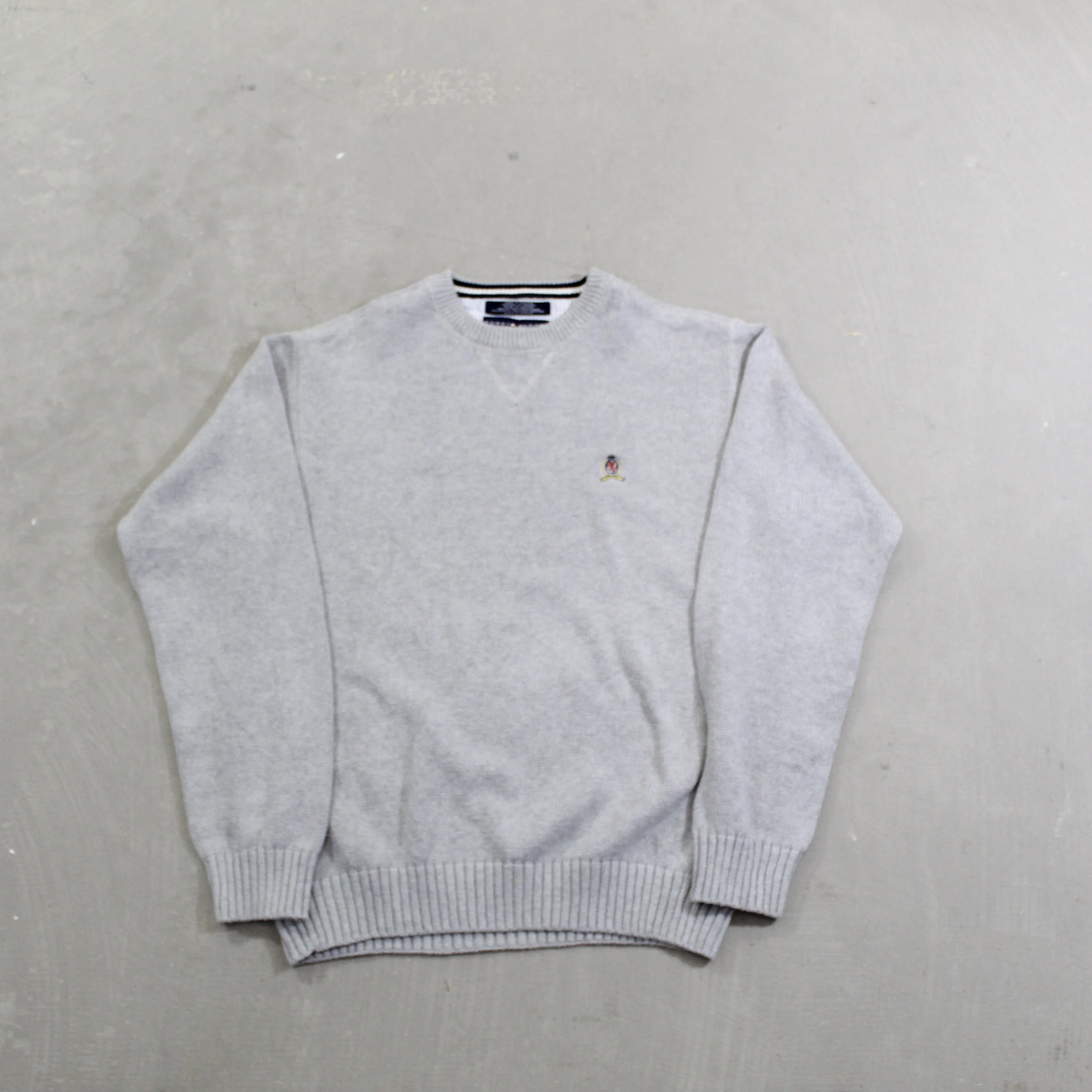 D- Vintage Tommy Hilfiger Embroidered Crest Knit Sweater sold by HG Vintage