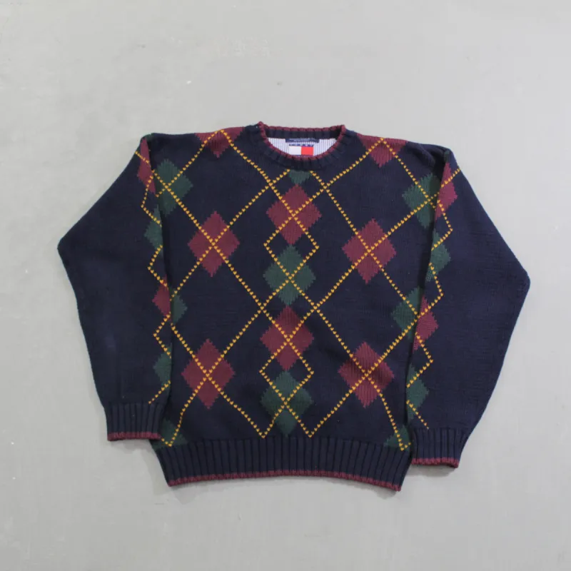 D- Vintage Tommy Hilfiger Diamond Pattern Heavy Knit Sweater sold by HG Vintage