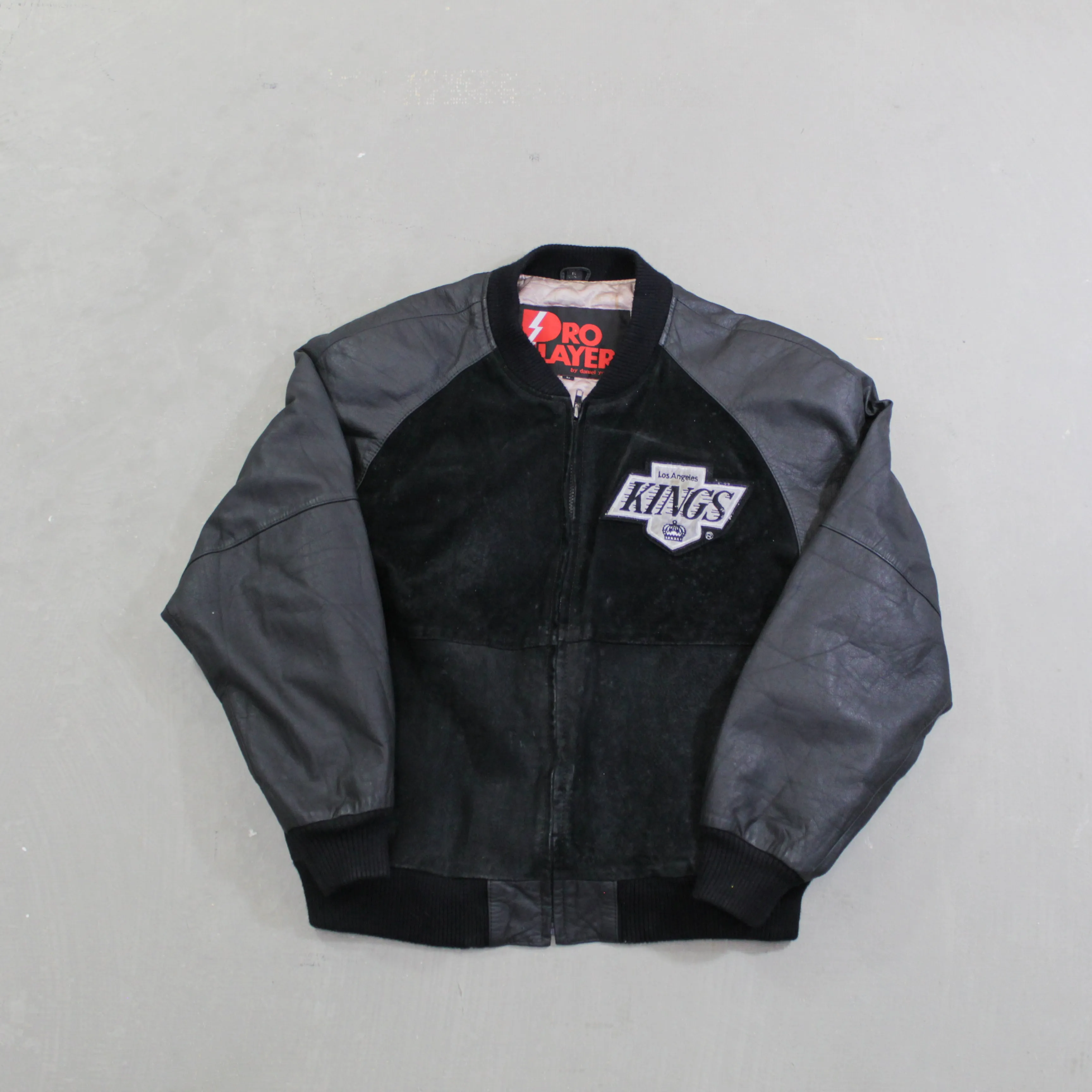 D- Vintage LA Kings NHL Pro Player Leather Varsity Jacket sold by HG Vintage