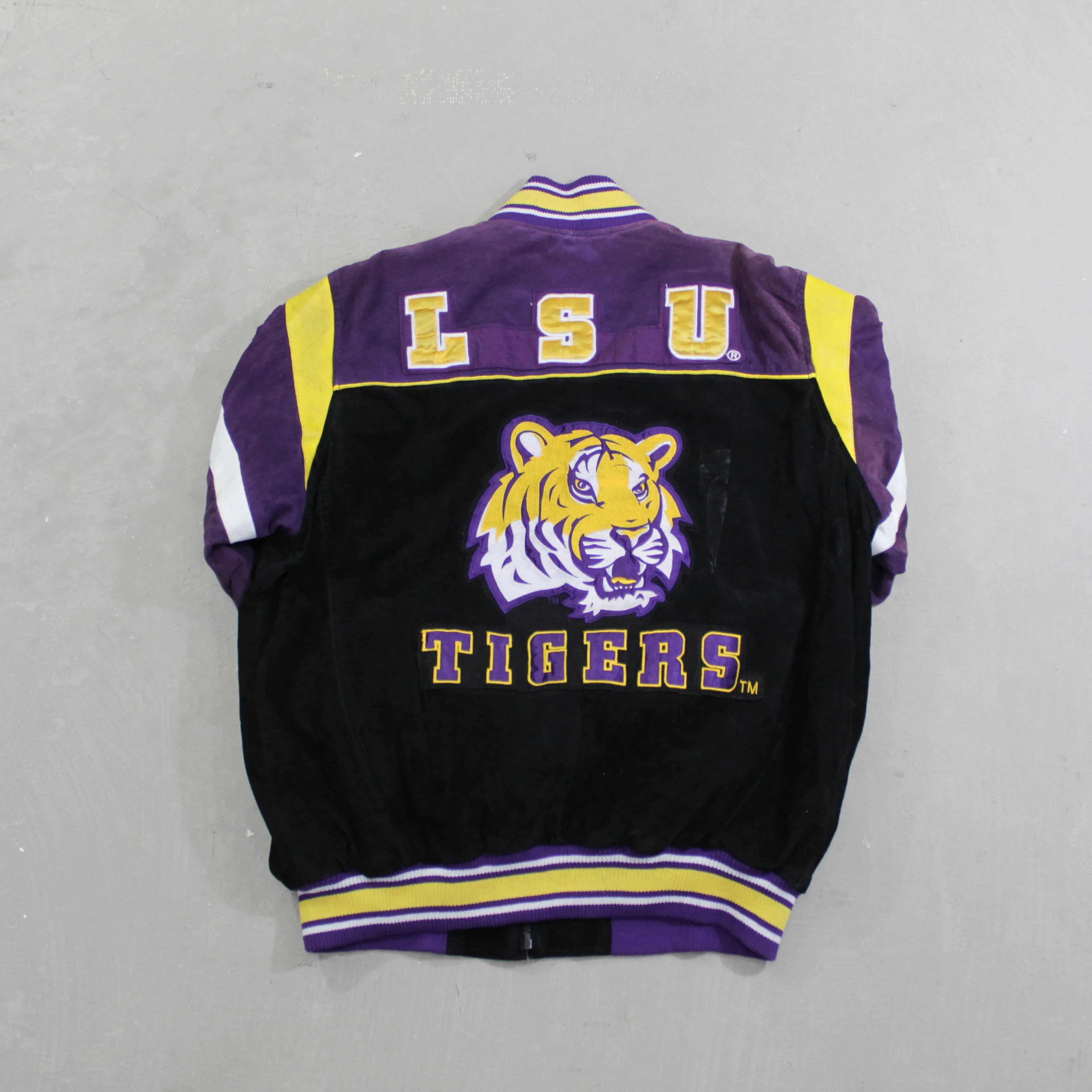 D- LSU Tigers Football Suede Zip Up Varsity Jacket sold by HG Vintage product image thumbnail 3