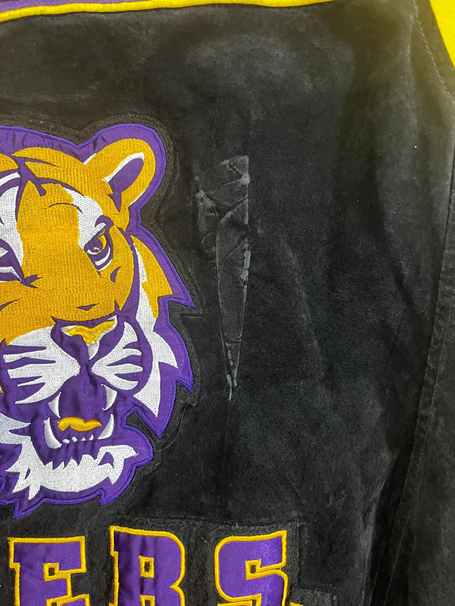 D- LSU Tigers Football Suede Zip Up Varsity Jacket sold by HG Vintage product image thumbnail 5