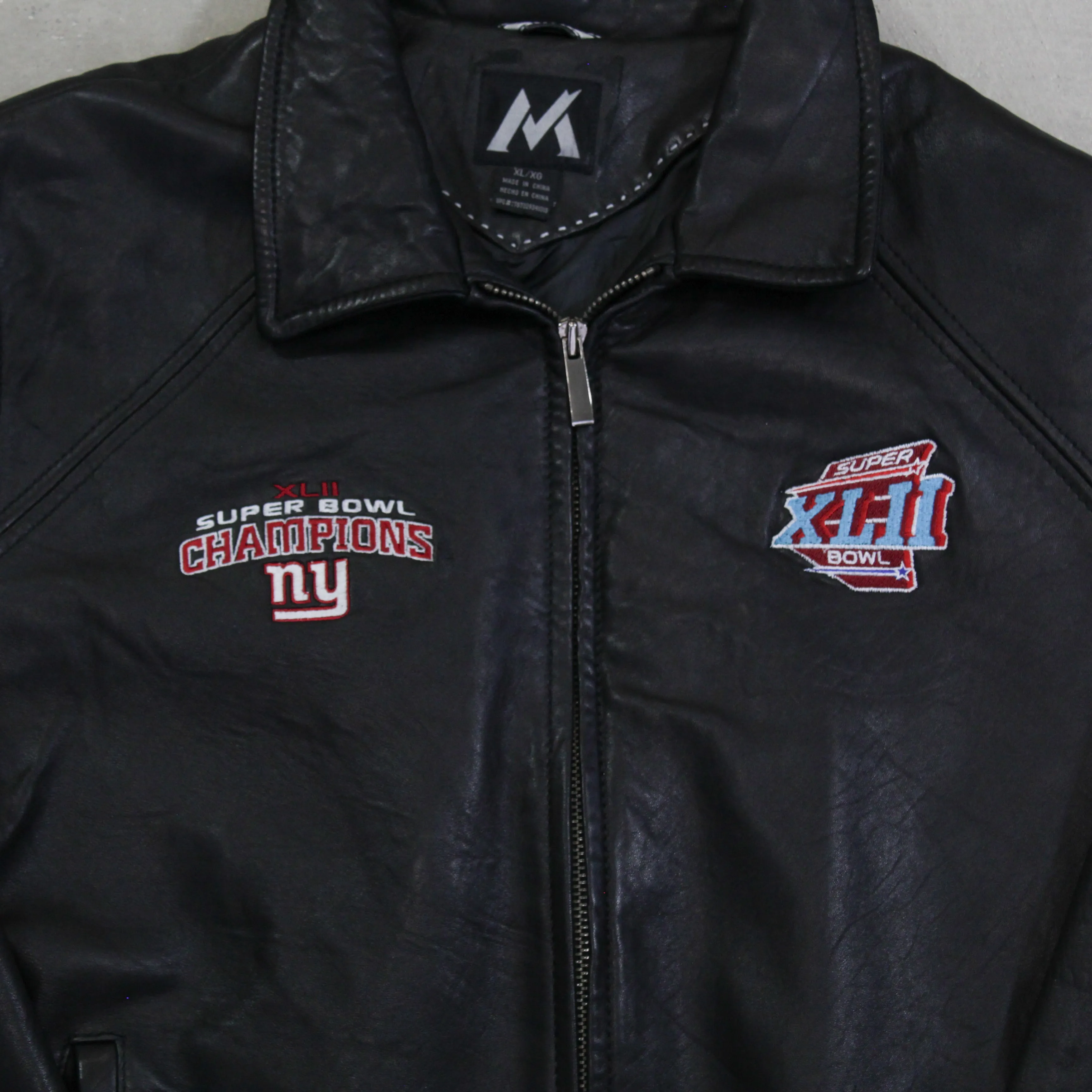 D- 2008 New York Giants NFL Super Bowl 42 Leather Jacket sold by HG Vintage product image thumbnail 2