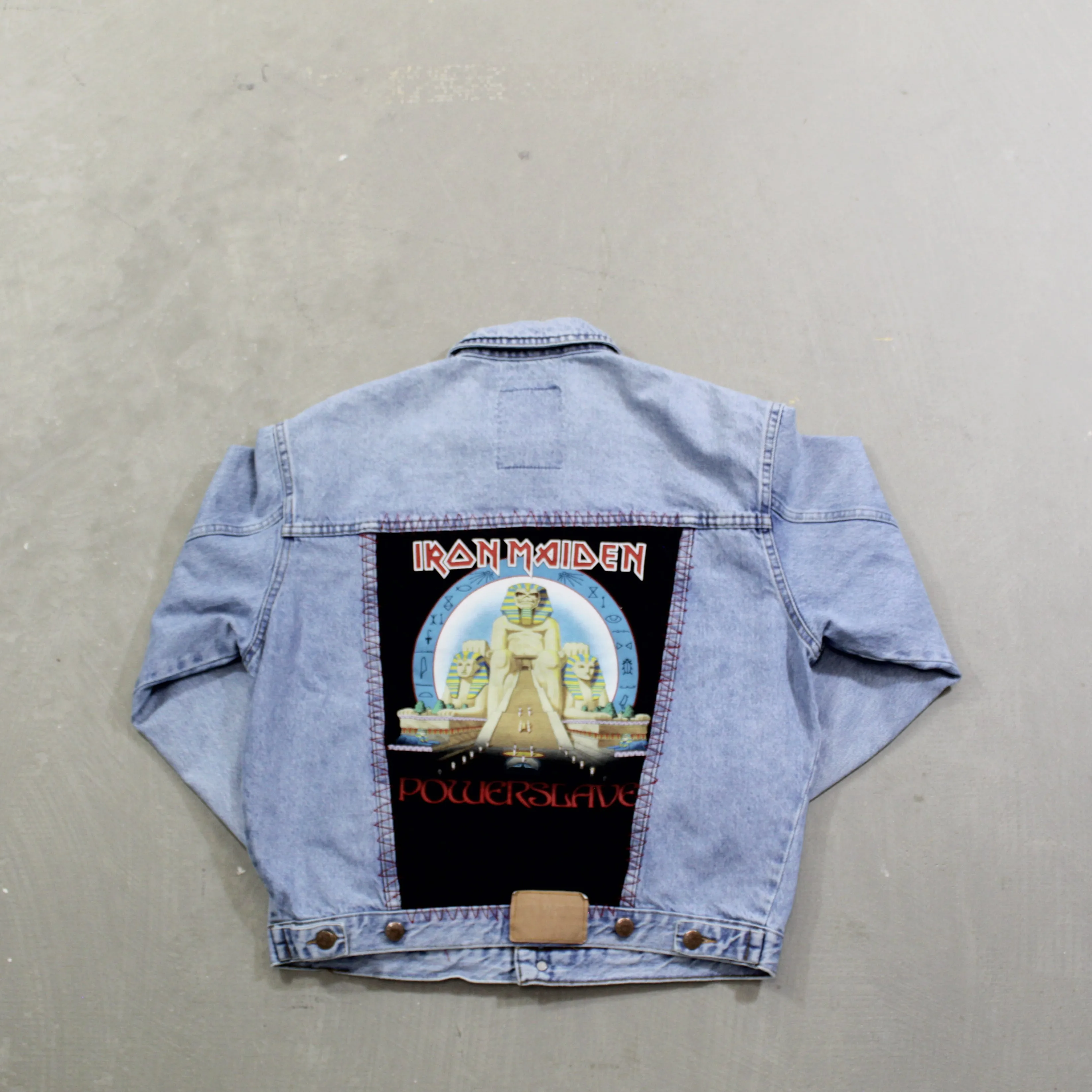D- HOM Iron Maiden Power Slave Reworked Denim Jacket sold by HG Vintage product image thumbnail 2